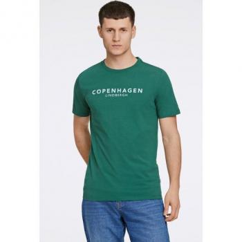 LINDBERGH Männer T-Shirt Grün Cash XL – Single Jersey, Rundhals, Halbarm, 100 % Baumwolle