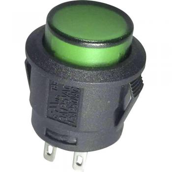 Bouton poussoir à pression Tru Components TC‑R13‑527AL‑02GN – 1587763 – 250 V AC 6 A – 1 x OFF/(