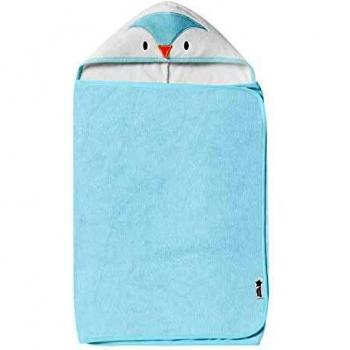 Pinguino Triangolo Bagnetto Celeste – Accappatoio Neonatal