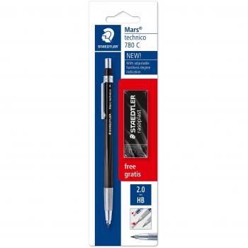 Portamine Staedtler Mars Technico 780 C 2mm con gomma nera Rasoplast