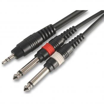 Black 3‑Meter Dual Mono to Stereo 3.5mm Jack Lead – Pulse