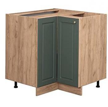 Vicco Eckunterschrank Fame-Line, Grün-Gold Landhaus, 80.5 cm ohne Arbeitsplatte