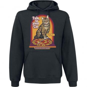 Steven Rhodes Herren‑Kapuzenpullover Talk to Your Cat, Schwarz, M–XXL