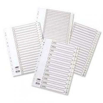 Polypropylene Index Cards 120 Micron, White, A4 Format, 1-15 Tabs, Concord