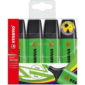 STABILO Boss Original 4 Marcadores Fluorescentes Verde