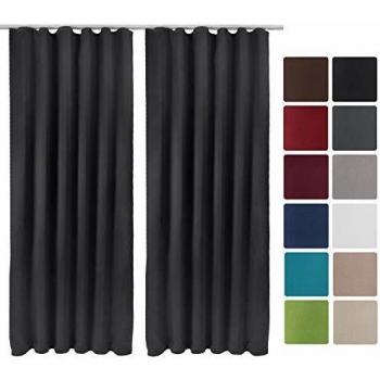 Tenda oscurante arricciata Beautissu 140x245 cm nera