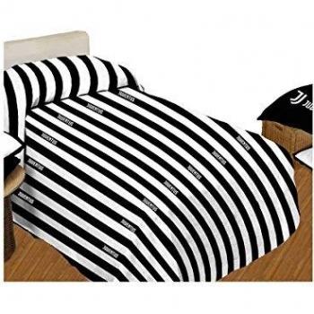 COPRILETTO IN COTONE 1 PIAZZA FC JUVENTUS PRODOTTO UFFICIALE 170X270CM A STRISCIE BIANCONERE DISTRIB.DA HERMET ITALY
