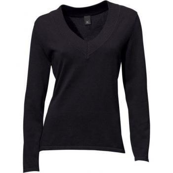 Eleganter V-Ausschnitt-Pullover in Größe 44