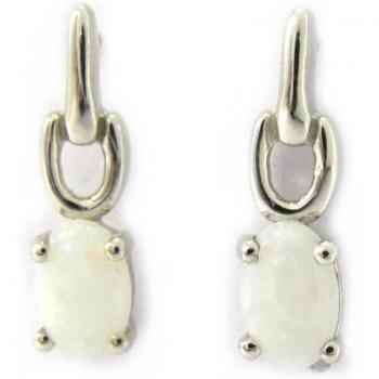 Lily Opal Goddess – Aretes de Plata Blanco 15x4 mm