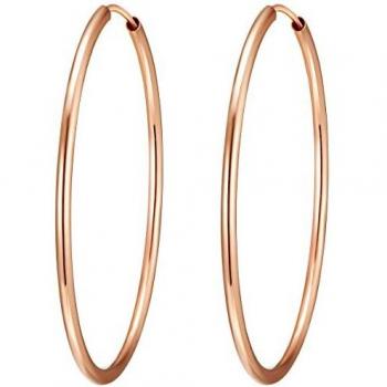 Rafaela Donata Womens One-Size Sterling Silver Rose Gold Hoops