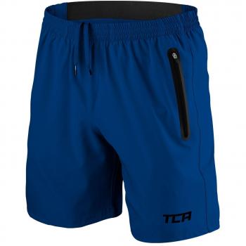 Elite Run & Gym Shorts for Men – TCA Light‑Weight, Mazarine Blue, Size Small, Zip Pockets