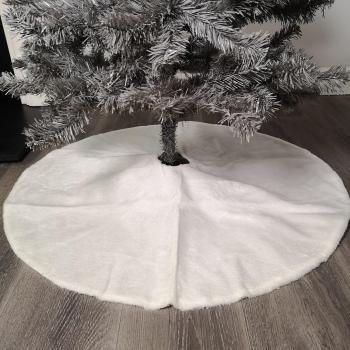 Plain White Fur Christmas Tree Skirt