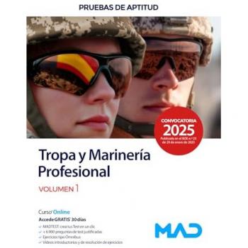 Acceso a Tropa y Marinería Profesional. Pruebas de Aptitud volumen 1. Ministerio de Defensa