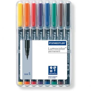 STAEDTLER Lumocolor 313 WP8 Permanentfeinschreiber – 8‑Farbbox (0,4 mm)