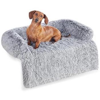 Feandrea FluffyHug Panier Mignon – Tissu Peluche, Couverture de Protection – 95 × 85 × 16 cm – Gris Ombre (PGW222G01)