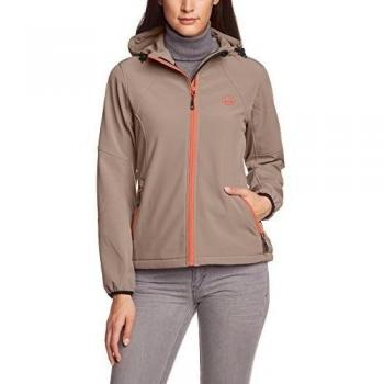 Softshell Estelle Mujer X-Large con Capucha – Beige/Naranja