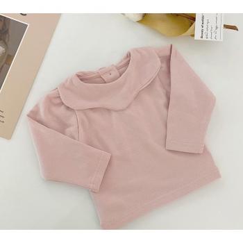 T-shirt en coton solide pour bébé fille automne