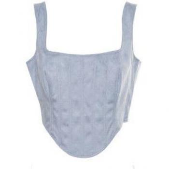 Steel Gray M Zip‑Print Sleeveless
