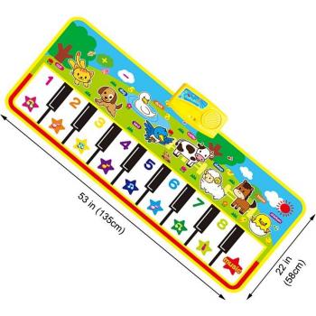 Tapis à jouer sur le thème animalier et piano pour l'éveil musical des tout-petits