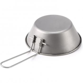 Bol de titanio Lixada con asa plegable para actividades al aire libre