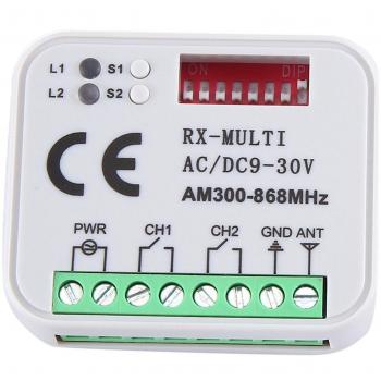 Récepteur Multi-Fréquences 300-868 MHz 2Ch Module Relais Garage