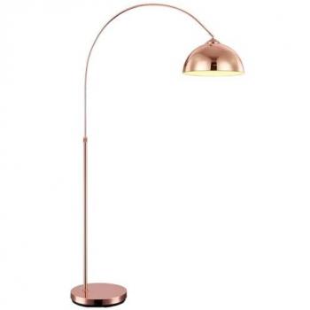 Lampada da terra color rame con interruttore a pedale per soggiorno