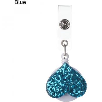 Heart Shape Retractable Badge Reel with Anti-Lost Clip