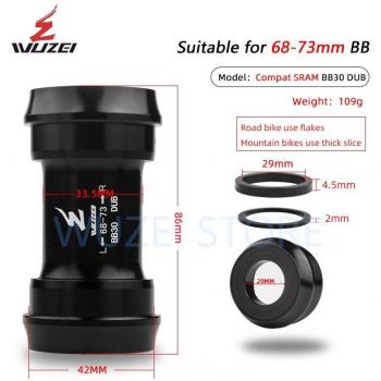 Sistema de Rodamientos WUZEI: BB30/BB91, DUB, 24‑29 mm