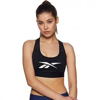 Reebok Damen Sport-BH Hero Racer Pad Bra-Read in Schwarz Extra Large