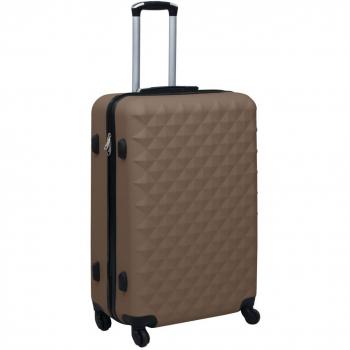 Chariot de Bagage Rigide Marron ABS
