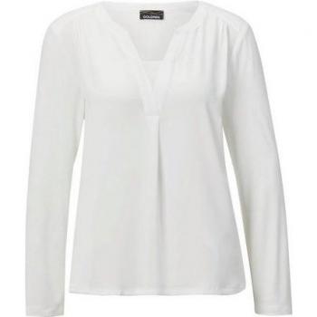 Goldner Fashion Blusenshirt mit Chiffon-Einsatz