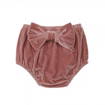 Pantalon Bébé Fille Velours Nœud Papillon Élastique 0-3T