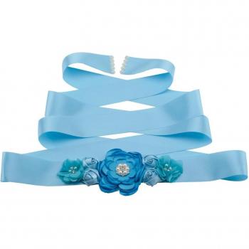 Accesorio de Novia Cinturón de Satén con Diseño Floral y Perlas