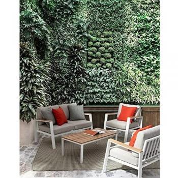 Set salotto 4 pz struttura in alluminio bianco con cuscini in tessuto olefin belmar