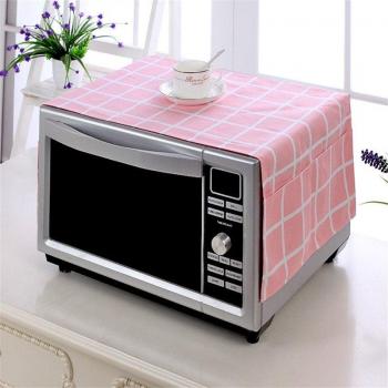 Housse de protection pour four à micro-ondes en tissu avec rangement