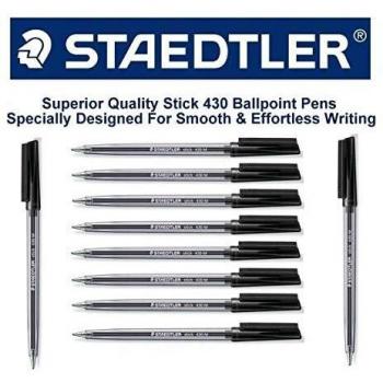 Staedtler 430 Black Medium 0.5mm Ballpoint Pens – 50 Pack