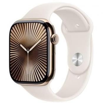 Apple Watch Series 10 GPS + Cellular 46mm Gold Titanium with M/L Starlight Band