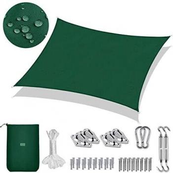 Sekey Tenda a Vela Verde 2x4 m – Protezione UV e Antivento per Terrazza