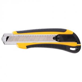 Cúter Deli 18 mm Color Ambar con Bloqueo Automático