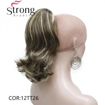 StrongBeauty 12 Extension Blonde Synthétique Pince Dual‑Use