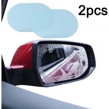 Mayitr 2Pcs 140*100MM Oval Anti-Fog Rearview Mirror Film