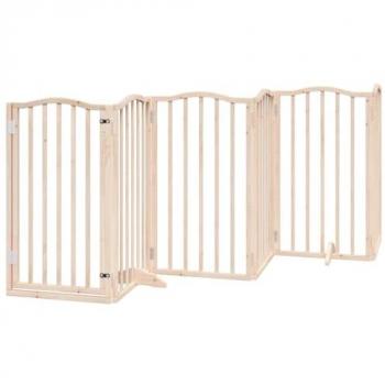 VidaXL Cancello per Cani con Porta Pieghevole 6 Pannelli 300 cm Pioppo, cancello per cani con porta, cancello per cani per scale, cancello per cuccioli