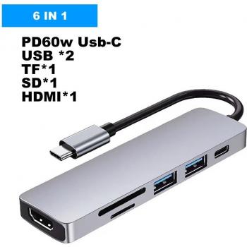 USB C Hub Adapter voor Type C Windows Laptops met 4K HDMI