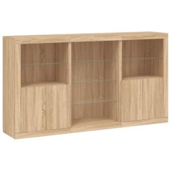 Eiken Sonoma Luxe Buffet 181,5x37x100 cm – LED RGB – 2 Deuren