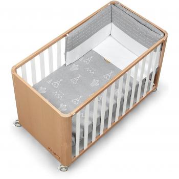 Cuna de colecho Cotinfant Doco Sleeping Wood 120x60 con textil Tipi Gris