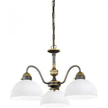 Cottage Glow 3‑Bras – Lustre en Verre Laiton