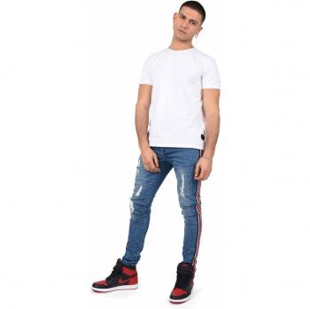 Slim Fit Destroyed Denim Jeans