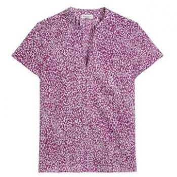 Marc O’Polo Basic V-Ausschnitt-Bluse – 100 % Baumwolle, multi, Größe 40