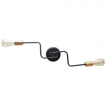 Tube Multi Arm Semi Flush Ceiling Light Black, Copper 54cm