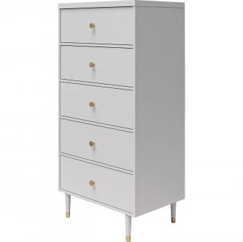 Goldverzierte Kommode „Elizabeth“ – 5 Schubladen, Massivholzböden